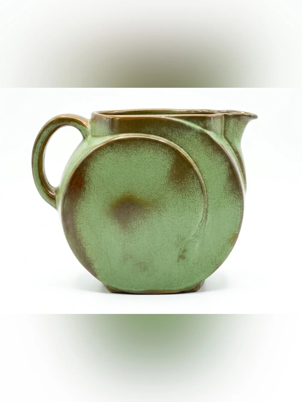 Vintage Frankoma #91 Vase Prairie Green Brown Drip Ada Clay MCM Art Pottery USA